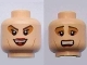 Part No: 3626pb0473  Name: Minifigure, Head Dual Sided HP Bellatrix with Medium Nougat Eye Shadow and Dark Red Lips, Laughing / Scared Pattern