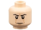 Part No: 3626pb0487  Name: Minifigure, Head Black Eyebrows, Upper Eyelids, Medium Nougat Jowl Lines, Chin Dimple and Wrinkles, Furrowed Brow, Stern Pattern