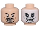 Part No: 3626pb0555  Name: Minifigure, Head Dual Sided Black Eyebrows, Moustache, Soul Patch and Goatee, Upper Eyelids, Dark Bluish Gray Eye Shadow, Cheek Lines, Lopsided Open Mouth Scowl / White Face and Smile with Teeth Pattern