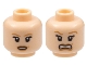 Part No: 3626pb0556  Name: Minifigure, Head Dual Sided Female PotC Elizabeth Light Brown Eyebrows and Dimple, Smile / Scared Pattern