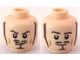 Part No: 3626pb0574  Name: Minifigure, Head Dual Sided PotC Will Long Brown Sideburns, Moustache, Goatee, Sneer / Smile Pattern