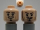 Part No: 3626pb0574b  Name: Minifigure, Head Dual Sided PotC Will Moustache, Goatee, Sneer with Sideburns / Smile without Sideburns Pattern