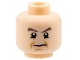 Part No: 3626pb0597  Name: Minifigure, Head Male Dark Brown Eyebrows, Frown Pattern (HP Gregory Goyle)