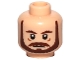 Part No: 3626pb0620  Name: Minifigure, Head Reddish Brown Bushy Eyebrows, Moustache and Beard, Upper Eyelids, Medium Nougat Wrinkles, Neutral Pattern