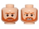 Part No: 3626pb0670  Name: Minifigure, Head Dual Sided Dark Orange Eyebrows, Moustache and Full Beard, Medium Nougat Wrinkles, Neutral / Angry Bared Teeth Pattern
