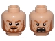 Part No: 3626pb0725  Name: Minifigure, Head Dual Sided Medium Nougat Eyebrows, Moustache and Beard, Nougat Cheek Lines and Wrinkles, Stern Frown / Angry Open Mouth with Teeth Parted Pattern