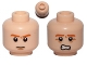 Part No: 3626pb0758  Name: Minifigure, Head Dual Sided Orange Eyebrows, Pupils, Chin Dimple, Frown / Scared Pattern