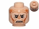 Part No: 3626pb0805  Name: Minifigure, Head Alien with SW Saesee Tiin, Small Eyes with Pupils, Orange Dots on Sides, Angry Pattern