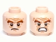 Part No: 3626pb0819  Name: Minifigure, Head Dual Sided LotR Bushy Brown Eyebrows, Wrinkles, Scowling / Battle Rage Pattern (Gloin)
