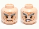 Part No: 3626pb0820  Name: Minifigure, Head Dual Sided LotR Bushy Gray Eyebrows, Wrinkles, Calm / Battle Rage Pattern (Oin)