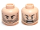 Part No: 3626pb0821  Name: Minifigure, Head Dual Sided LotR Beard Stubble, Calm / Battle Rage Pattern (Kili)