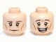 Part No: 3626pb0822  Name: Minifigure, Head Dual Sided LotR Elf with Cheek Lines, Wrinkles, Calm / Happy Pattern