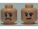 Part No: 3626pb0825  Name: Minifigure, Head Dual Sided Brown Eyebrows, Moustache, White Pupils / Sad Pattern (SW Malakili)