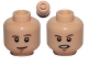 Part No: 3626pb0826  Name: Minifigure, Head Dual Sided Brown Eyebrows, White Pupils, Smile / Open Mouth Angry Pattern (SW Luke Skywalker)