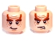 Part No: 3626pb0834  Name: Minifigure, Head Dual Sided LotR Braided Eyebrows and Wrinkles, Happy / Angry Pattern (Nori)