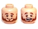 Part No: 3626pb0836  Name: Minifigure, Head Dual Sided LotR Brown Beard and Freckles, Smile / Scared Pattern (Ori)