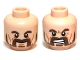 Part No: 3626pb0869  Name: Minifigure, Head Dual Sided LotR Beard, Dark Brown Trimmed, Calm / Battle Rage Pattern (Bofur)