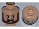 Part No: 3626pb0901  Name: Minifigure, Head Beard Brown Angular, White Eyes, Angry Pattern