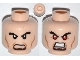 Part No: 3626pb0932  Name: Minifigure, Head Dual Sided Black Bushy Eyebrows, Brown Goatee, Cheek Lines, Angry / Bared Teeth with Red Eyes Pattern