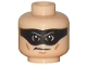 Part No: 3626pb0941  Name: Minifigure, Head Black Eye Mask, Medium Nougat Cheek Lines and Chin Dimple, Angry Pattern