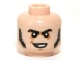 Part No: 3626pb0955  Name: Minifigure, Head Black Sideburns and Crooked Smile Pattern (Jesus)