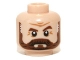 Part No: 3626pb0959  Name: Minifigure, Head Beard Full Brown with Graying Temples and Wrinkles Pattern (Latham Cole)