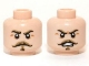 Part No: 3626pb0960  Name: Minifigure, Head Dual Sided Dark Tan Moustache and Eyebrows, Stern / Angry Pattern (Captain J. Fuller)