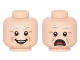 Part No: 3626pb0976  Name: Minifigure, Head Dual Sided Light Gray Eyebrows, White Pupils, Open Mouth, Cheek Lines, Smile / Open Mouth Scared Pattern