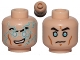 Part No: 3626pb1012  Name: Minifigure, Head Dual Sided Black Eyebrows, Light Blue Lightning Bolts Pattern / Light Blue Eyes, Worried Pattern (SW Jek-14)