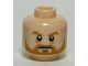 Part No: 3626pb1024  Name: Minifigure, Head Medium Nougat Beard and Bushy Eyebrows, White Pupils, Stern Pattern