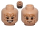 Part No: 3626pb1076  Name: Minifigure, Head Dual Sided Wrinkles, Dark Tan Eyebrows, Bared Teeth Evil Grin / Stern Pattern (SW Palpatine)