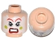 Part No: 3626pb1093  Name: Minifigure, Head Face Paint with Red Lips and Eyebrows, Green Cheeks, Angry Pattern