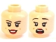 Part No: 3626pb1099  Name: Minifigure, Head Dual Sided Female Black Eyebrows, Eyelashes, Red Lips, Dimples, Smile / Scared Pattern (Mary Jane 5)