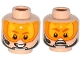 Part No: 3626pb1133  Name: Minifigure, Head Dual Sided Orange Visor, Brown Eyebrows, Chin Strap, Headset, Smile / Scared Pattern