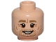 Part No: 3626pb1161  Name: Minifigure, Head Male SW Dark Tan Eyebrows, White Pupils, Stubble and Wrinkles Pattern (Owen Lars)