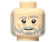 Part No: 3626pb1172  Name: Minifigure, Head Beard with Light Bluish Gray Beard and Eyebrows, Furrowed Brow, Medium Nougat Cheek Lines, Neutral Pattern