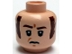 Part No: 3626pb1200  Name: Minifigure, Head Male Brown Eyebrows and Long Sideburns, Frown and Furrowed Brow Pattern (SW Imperial Officer)