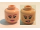Part No: 3626pb1212  Name: Minifigure, Head Dual Sided Female Dark Red Eyebrows, Eyelashes, Pink Lips, Cheek Lines, Smile / Bared Teeth Pattern (April O'Neil)