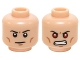 Part No: 3626pb1215  Name: Minifigure, Head Dual Sided Black Thin Eyebrows, Medium Nougat Cheek Lines and Chin Dimple, Stern / Angry Bared Teeth and Red Eyes Pattern