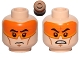 Part No: 3626pb1225  Name: Minifigure, Head Dual Sided Orange Visor, Black Eyebrows, Determined / Angry Pattern (SW Clone Pilot)