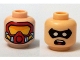 Part No: 3626pb1235  Name: Minifigure, Head Dual Sided Red Scuba Mask Orange Goggles / Black Eye Mask, Open Mouth Pattern