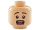 Part No: 3626pb1270  Name: Minifigure, Head Black Eyebrows, Wide Eyes, Open Mouth, Teeth and Tongue, Surprised Pattern