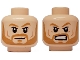 Part No: 3626pb1307 Name: Minifigure, Head Dual Sided Medium Nougat Eyebrows and Beard, Smirk / Angry with Bared Teeth Pattern Part No: 3626pb1307 Name: Minifigure, Head Dual Sided Medium Nougat Eyebrows and Beard, Smirk / Angry with Bared Teeth Pattern
