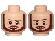 Part No: 3626pb1361  Name: Minifigure, Head Dual Sided Beard, Brown Eyebrows, Moustache, White Pupils, Neutral / Raised Left Eyebrow Pattern (SW Qui-Gon)