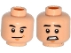 Part No: 3626pb1380  Name: Minifigure, Head Dual Sided Black Eyebrows, Chin Dimple, Smile / Scared with Clenched Teeth Pattern (Zach)