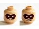 Part No: 3626pb1386  Name: Minifigure, Head Dual Sided Dark Red Eye Mask with White Eye Holes, Closed Mouth / Bared Teeth Pattern (Arsenal)