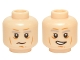 Part No: 3626pb1422  Name: Minifigure, Head Dual Sided Gray Eyebrows, Lines, White Pupils, Neutral / Open Mouth Lopsided Grin Pattern (Han Solo)