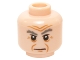 Part No: 3626pb1444  Name: Minifigure, Head Dark Gray Bushy Eyebrows, White Pupils and Wrinkles Pattern (The Doctor)