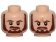 Part No: 3626pb1451  Name: Minifigure, Head Dual Sided Beard, Brown Eyebrows, Moustache, White Pupils, Smile / Frown Pattern (SW Qui-Gon)