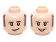 Part No: 3626pb1460  Name: Minifigure, Head Dual Sided Dark Brown Sideburns and Eyebrows, White Pupils with Lopsided / Open Smile Pattern (Howard Wolowitz)